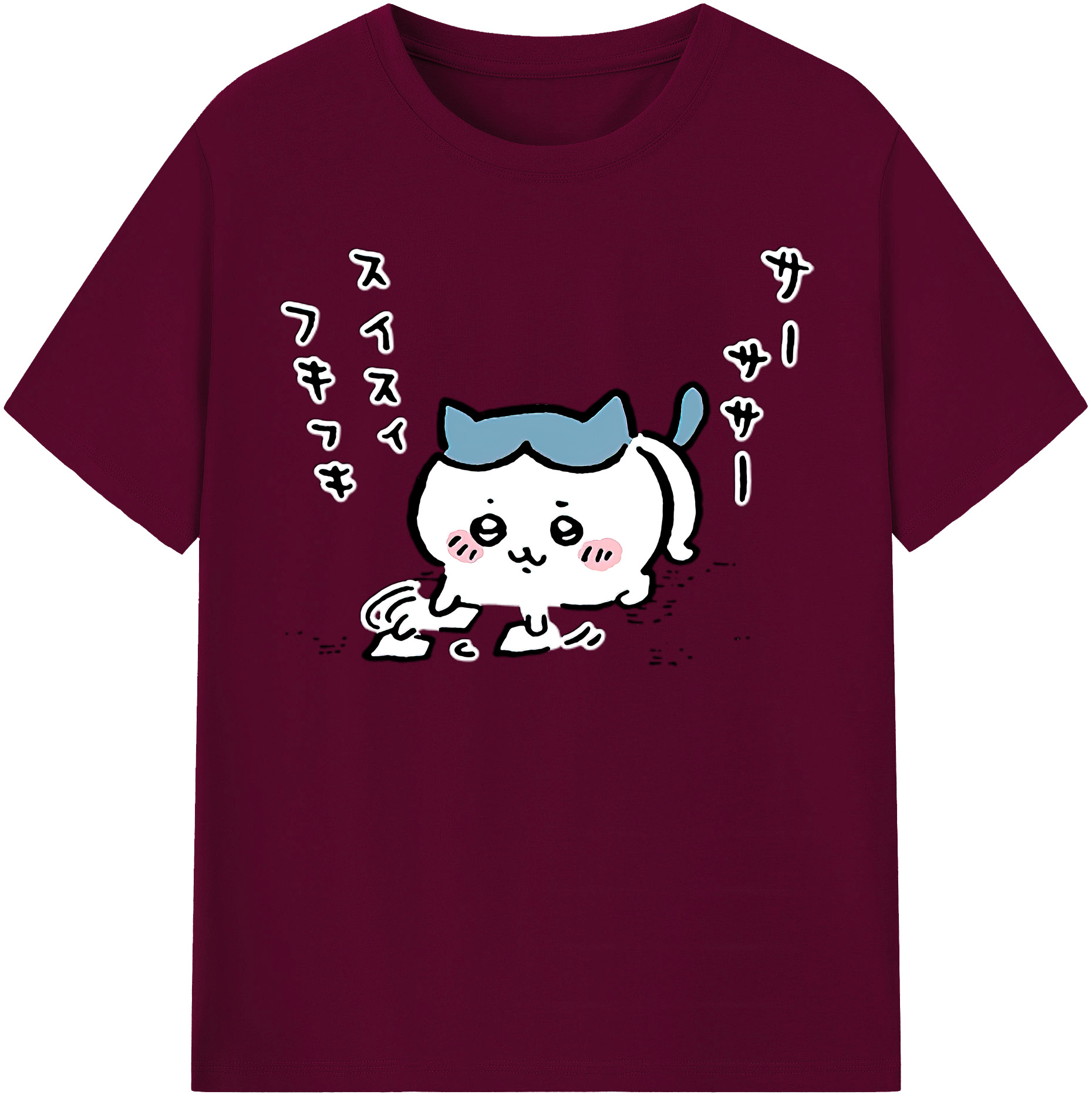 （画像用） ちいかわ ハチワレ Chii-kawa hachiware レディースカジュアルプリントTシャツ（綿100％）